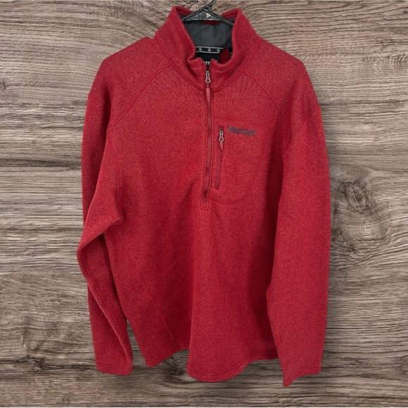 MARMOT Dropline Sweater Dark Red Pullover Fleece XXL Outdoor Active Gorpcore - Picture 1 of 10